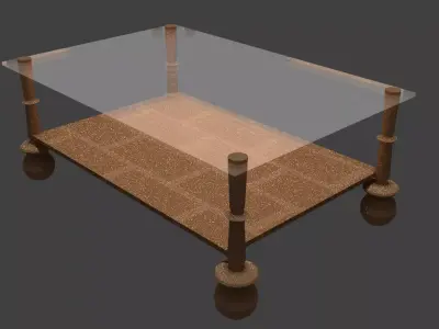 Glass top table Free low-poly 3D model