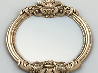 Oval mirror frame 002 3D model