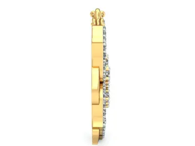 Solitaire Women Earring 3D print model 9