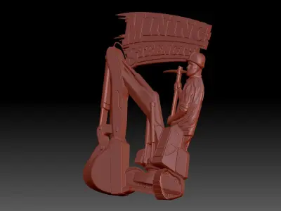 Excavator 3D print model