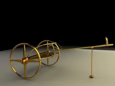 Chariot gold wheelbarrow - gold wheelbarrow 3D model