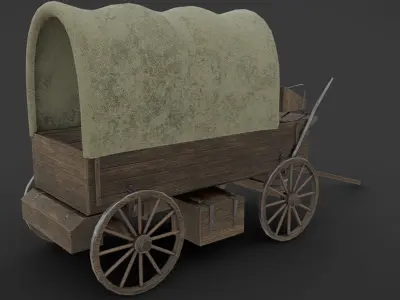 Chuckwagon Low-poly 3D model