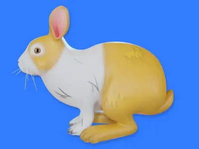 Bunny toon style 1 Low-poly 3D model
