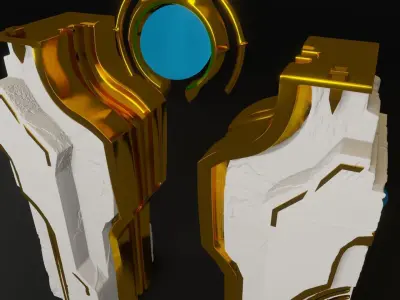 Ruined wall concept 3D model 3D model