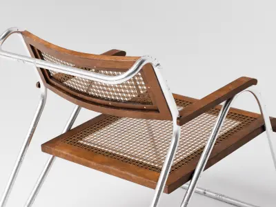 Tubular Steel Armchair Low-poly 3D model