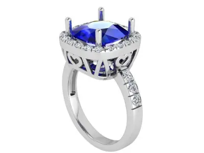 Square Halo Ring 3636 3D print model