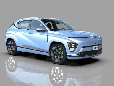 Hyundai Kona EV 2024 HQ interior 3D model