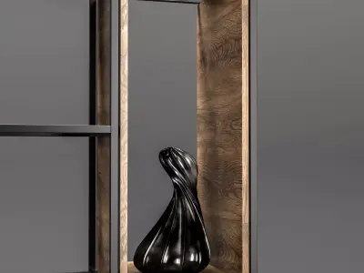 partition shelf with shelves Free 3D model