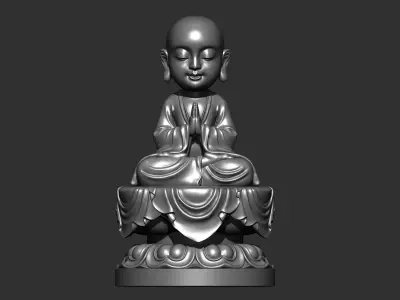 little monk praying 3D print model
