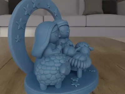 Cute Nativity Scene STL 3D Print Model Christmas Decor 3D print model