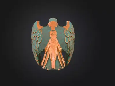 Ancient Falcon Statue Low-poly 3D model