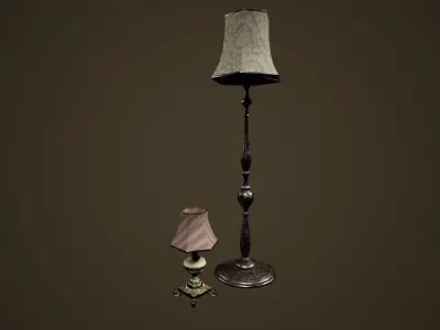 Antique Lamps - PBR Game Ready Low-poly 3D model