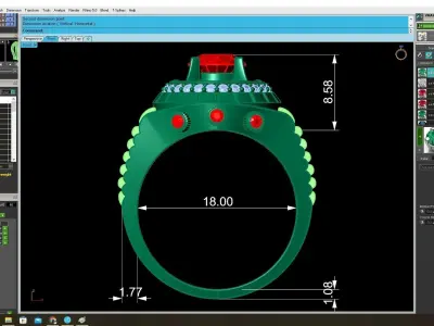 Luxury Halo Gemstone Men Ring 3D Jewelry Model  3864 3D print model