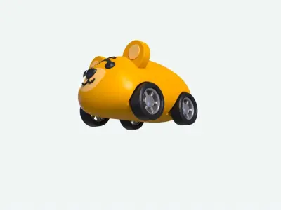 Cartoon Tiger Car Cute  Low-poly 3D model