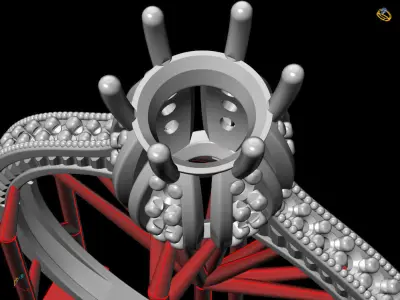 Gold Wedding Ring Luxury Diamond Band 3D Model Print Ready 3D print model