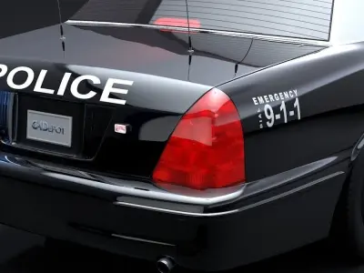 City Police Car Rigged for C4D Low-poly 3D model