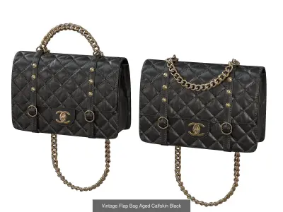 Vintage Flap Bag Aged Calfskin 3D Model Pack