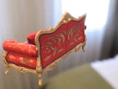 Vintage Ornate Sofa Low-poly 3D model