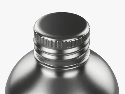 Bottle with cap metal large 3D model
