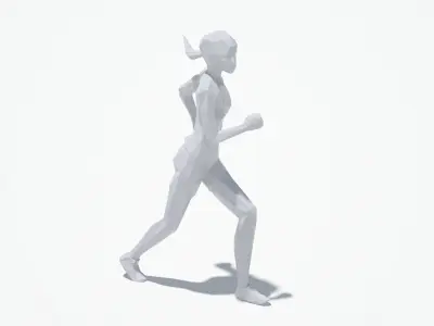 Woman Run Sport Pose Low-poly 3D model
