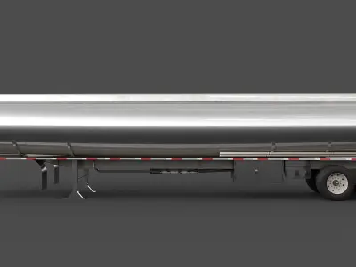 Semitrailer Tank Low-poly 3D model