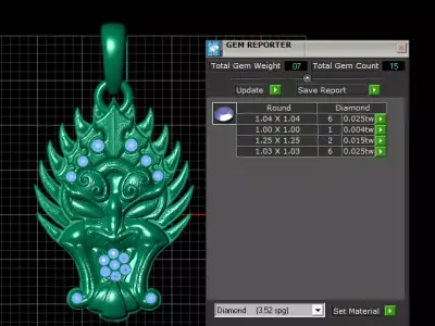 Gold dragon head pendant 3D printable model   3D print model