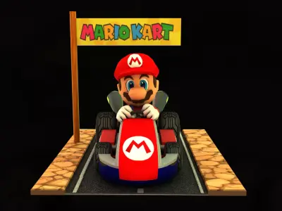 Mario kart Low-poly 3D model