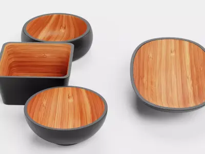 -Bamboo Bowls- Low-poly 3D model