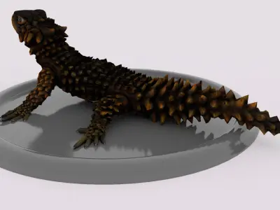lizard on plate 3D model