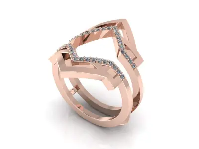 Creative Diamond Ring R1 3D print model