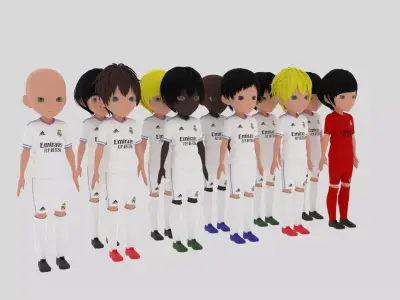  Real Madrid Soccer - Football Team Low-poly 3D model