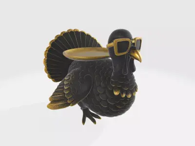 Cool Turkey Statue with Sunglasses Unique 3D Printed Decorative 3D print model