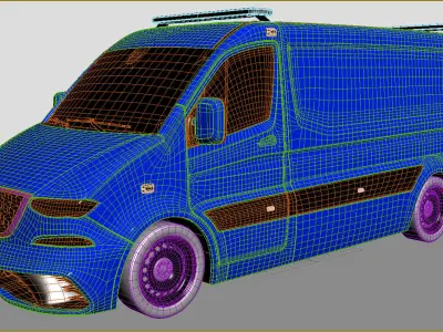 Generic UK Ambulance v32 Low-poly 3D model