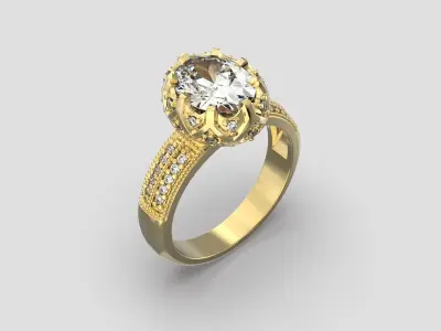 R 202 Stone Basked Ring 3D print model