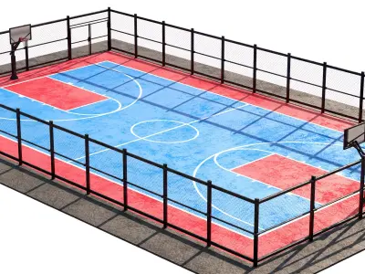 Basketball Court 3D model 2