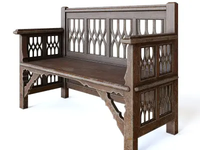 Medieval Bench 3D model