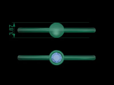 Thin Solitaire Ring Gold ring slt 3d 3D print model