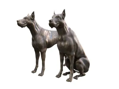 Dog Sculpture Low-poly 3D model