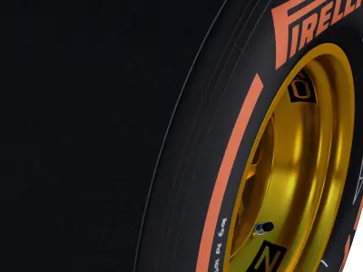 E23 Hard front tyre Low-poly 3D model