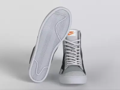 A Greyscale Aesthetic Looms Over The Nike Blazer Mid 77  Low-poly 3D model