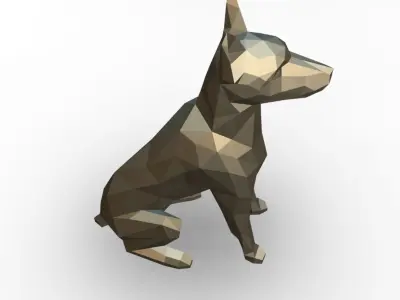 Pinscher low poly chihuahua dog 3D print model