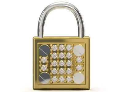 STL 3DM jewelry Lock Pendant model jp0369 3D print model