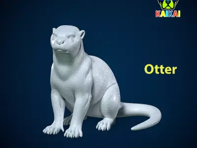 Otter statue - Carnivorous mammal model - 3D print 3D print model
