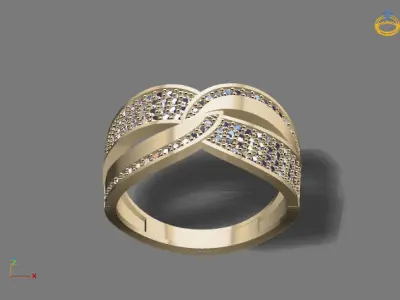 STL 3DM Print Ready Women Diamond Ring Lightweight Printable  3D print model 85