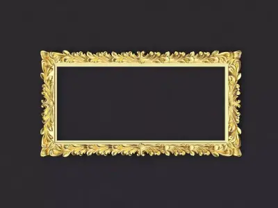 mirror gold frame 3D model