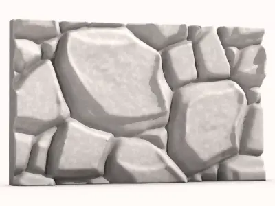 Rough Hewn Stone Wall Prop 3D model