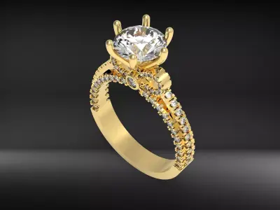 Women solitaire ring  3D print model