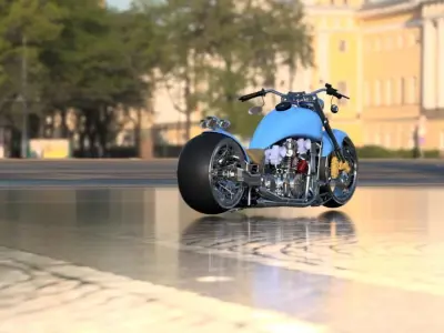 Custom Chopper Low-poly 3D model