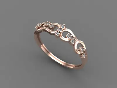 Women Ring Diamond Stone STL 3DM Lightweight Printable 3D print model shop