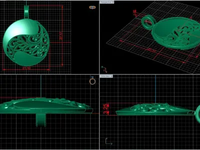 Pendant with a pattern without stones  3D print model
